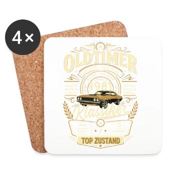 45. Geburtstag Geschenk Mann Vintage Oldtimer 1981 - Untersetzer (4er-Set) - Weiß - Vorne
