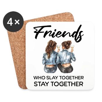 Friends Slay Together - Coasters (set of 4) - white - Front