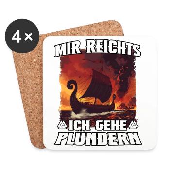 Vikingenschiff Sturm Plündernd - Untersetzer (4er-Set) - Weiß - Vorne