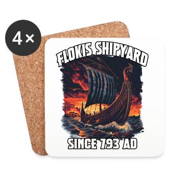 Flokis Shipyard Sailing Ship - Coasters (set of 4) - white - Front