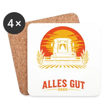 Ernte Gut, Alles Gut | Landwirt | Erntedank - Untersetzer (4er-Set) - Weiß - Vorne