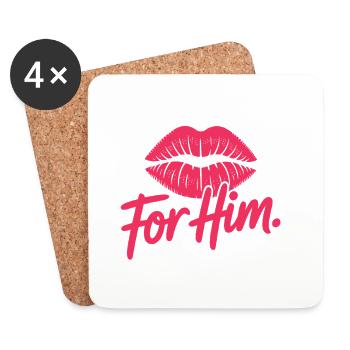 Too Pretty For Him Best Friend BFF Ex Breakup - Coasters (set of 4) - white - Front
