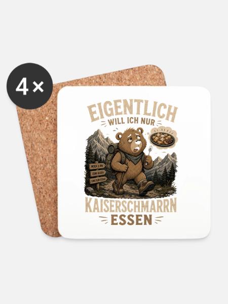 Kaiserschmarrn Wanderer - Untersetzer (4er-Set) - Weiß