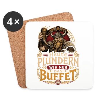 Wikinger  - Untersetzer (4er-Set) - Weiß - Vorne
