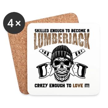 Lumberjack Skull Saws - Coasters (set of 4) - white - Front