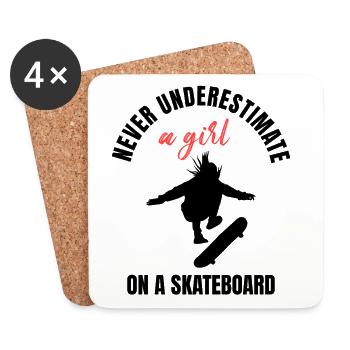 Skater Girl Power - Coasters (set of 4) - white - Front