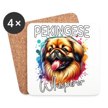 Pekingese Whisperer - Coasters (set of 4) - white - Front