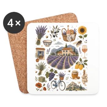 Provence | Lavender, indulgence & the South of France - Coasters (set of 4) - white - Front