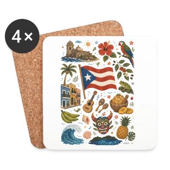 Puerto Rico | Caribbean, Music & Island Feeling - Coasters (set of 4) - white - Front