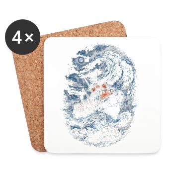 Alaska King Crab - Coasters (set of 4) - white - Front