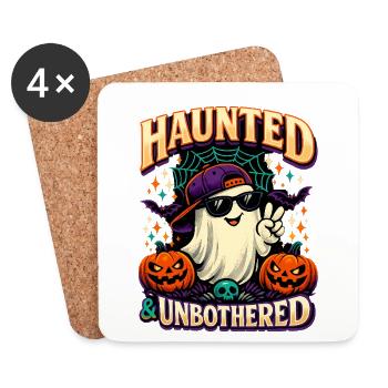 Haunted & Unbothered Cool Ghost Geist Halloween - Coasters (set of 4) - white - Front
