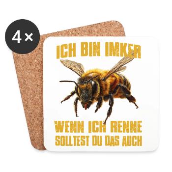Honigbiene Bienenzüchter Biene Imker Zubehör  - Untersetzer (4er-Set) - Weiß - Vorne