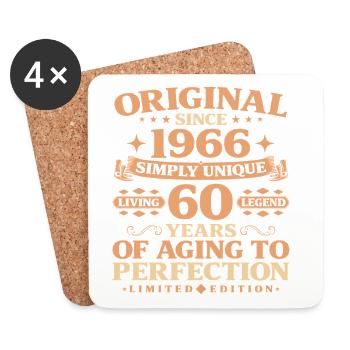 Original since 1966 Vintage 60th Birthday - Coasters (set of 4) - white - Front