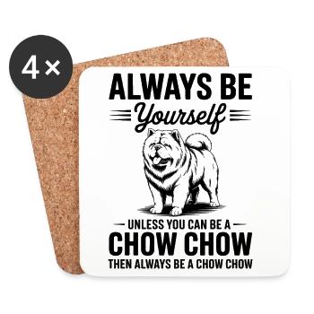 Chow Chow Dictons Chiens Drôle Chow Chow Cadeau - Dessous de verre (lot de 4) - blanc - Devant