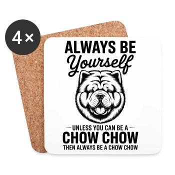Chow Chow Dictons Chiens Drôle Chow Chow Cadeau - Dessous de verre (lot de 4) - blanc - Devant