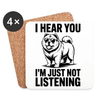 Chow Chow Dictons Chiens Drôle Chow Chow Cadeau - Dessous de verre (lot de 4) - blanc - Devant