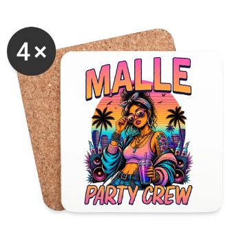 Malle Party Crew Summer Holiday Party - Coasters (set of 4) - white - Front