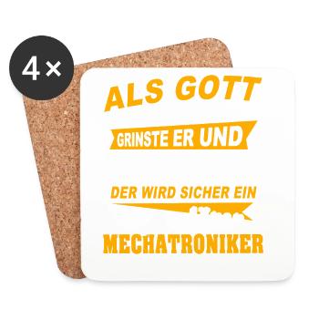 Mechatroniker Sprüche - Untersetzer (4er-Set) - Weiß - Vorne