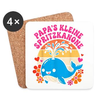 Kleiner Spritzkannon-Wal im Retro-Look - Coasters (set of 4) - white - Front