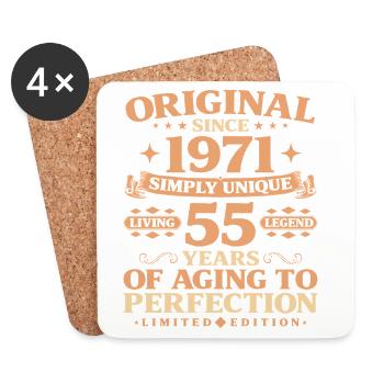 Original since 1971 Vintage 55th Birthday - Coasters (set of 4) - white - Front