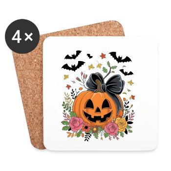 Halloween Pumpkin - Coasters (set of 4) - white - Front