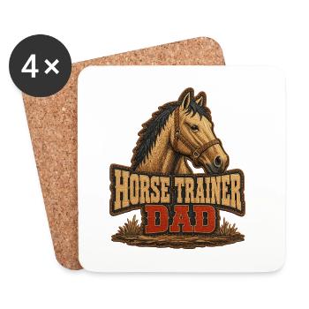 Horse Trainer Dad, Rugged Barn Equestrian Father's - Coasters (set of 4) - white - Front