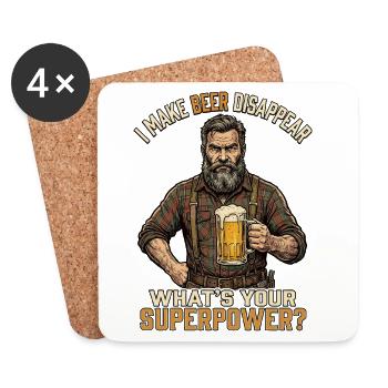 I Make Beer Disappear Craft Beer - Coasters (set of 4) - white - Front