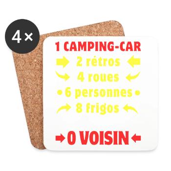 Les chiffres du Camping-Car c'est 0 Voisin - Dessous de verre (lot de 4) - blanc - Devant