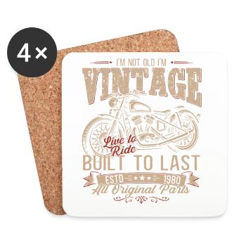 46th Birthday Gift Motorcyclist Biker 1980 - Coasters (set of 4) - white - Front