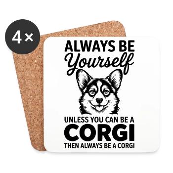 Welsh Corgi Cardigan Sayings Funny Corgi Gift - Coasters (set of 4) - white - Front