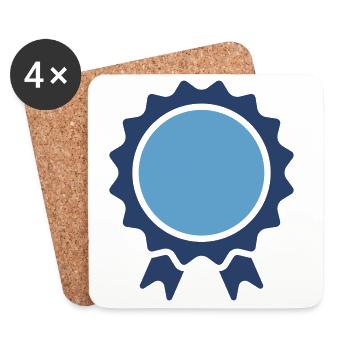 Achievement Award Badge Ribbon Design - Coasters (set of 4) - white - Front