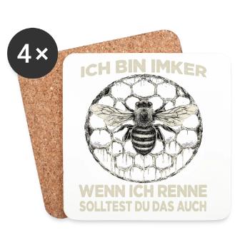 Imker Biene Fan Motiv Bienenzüchter - Untersetzer (4er-Set) - Weiß - Vorne