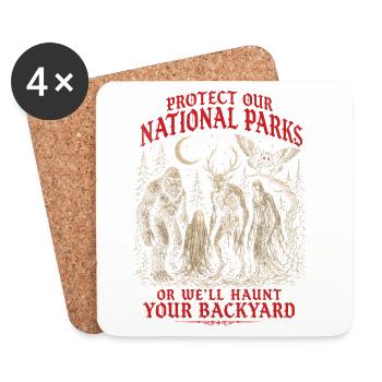 Les cryptides protègent nos parcs nationaux - Dessous de verre (lot de 4) - blanc - Devant