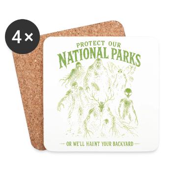 Cryptid Protect Our National Parks - Coasters (set of 4) - white - Front