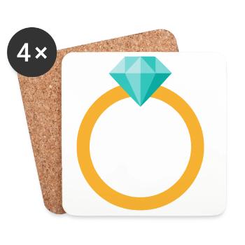 Diamond Ring - Coasters (set of 4) - white - Front