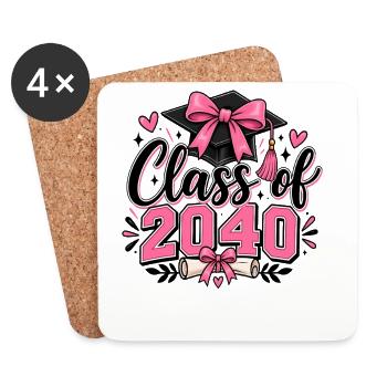 Class of 2040 Graduation Dream - Coasters (set of 4) - white - Front