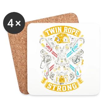 Industrial Climber Height Worker Twin Rope Strong - Coasters (set of 4) - white - Front