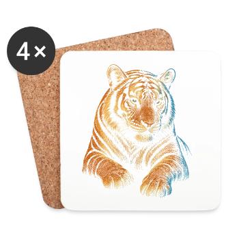 Tiger - Coasters (set of 4) - white - Front