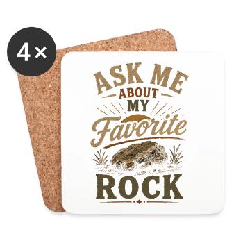 Rock Lovers Geology Nature Stones - Coasters (set of 4) - white - Front