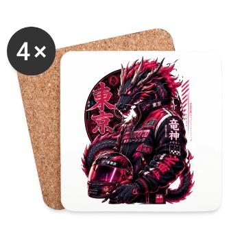 Japanese Dragon Racer - Coasters (set of 4) - white - Front