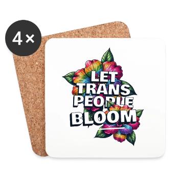 Fleurir de la fierté trans - Dessous de verre (lot de 4) - blanc - Devant