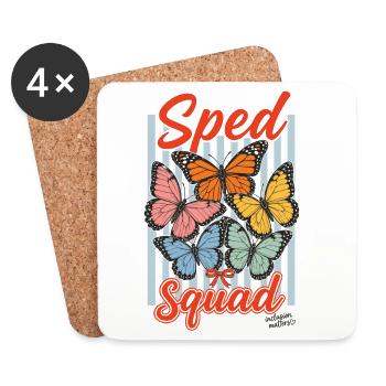 Sped Squad Butterfly Special Education Teacher - Coasters (set of 4) - white - Front