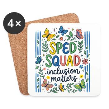 Sped Squad Butterfly Special Education Teacher - Coasters (set of 4) - white - Front