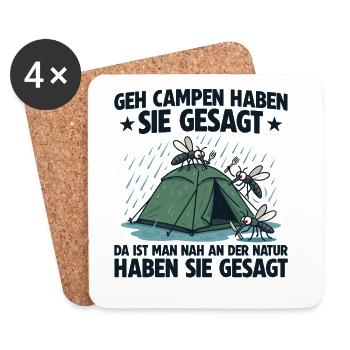 Camping Nah an der Natur Zelten - Untersetzer (4er-Set) - Weiß - Vorne