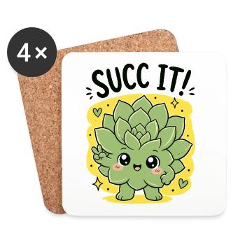 Urban Gardening Succ It Plantlover Plants - Coasters (set of 4) - white - Front