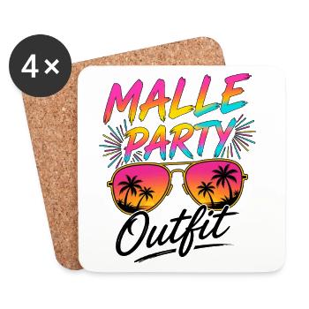 Tenue de fête Malle - Dessous de verre (lot de 4) - blanc - Devant