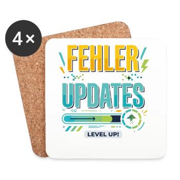 Fehler Werden Updates Level Up - Untersetzer (4er-Set) - Weiß - Vorne