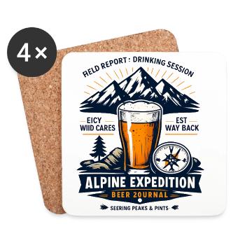Alpine Expedition Beer Journal - Coasters (set of 4) - white - Front