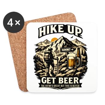 Montez en randonnée pour prendre de la bière – montagnes et bière - Dessous de verre (lot de 4) - blanc - Devant