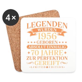 1956 Jahrgang geboren Legenden 70. Geburtstag - Untersetzer (4er-Set) - Weiß - Vorne